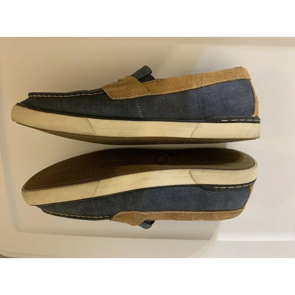 G H Bass Olsen Penny Loafer Shoe Men’s Sz 10 1/2 M‎ Blue Tan Slip On